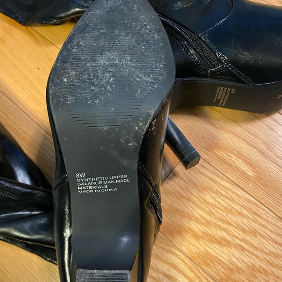 Black leather-looking boots- wide calf - Picture 2 of 5